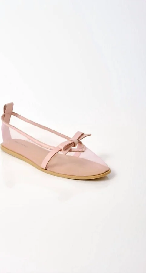 Women's Mesh Mania Bow Flat In Cloud Pink Mesh