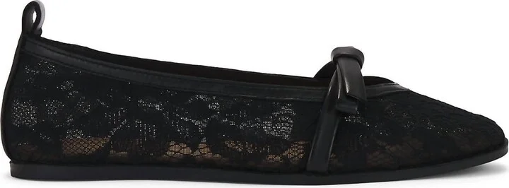 Women's Mesh Mania Bow Flats In Black Pattern