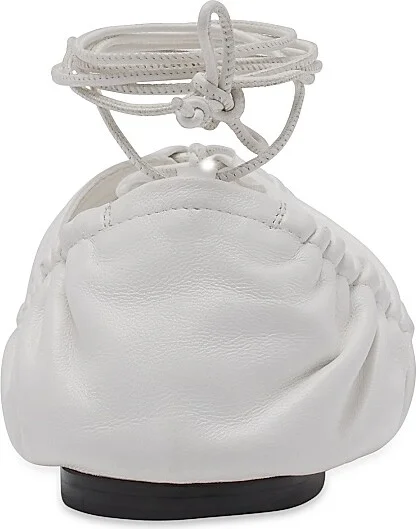 Women's Mesure Lace-Up Leather Flat Ballerinas - White - Size 4 - Image 4