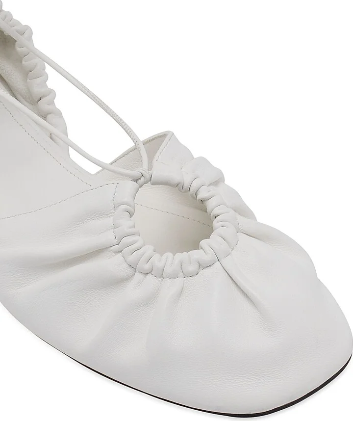 Women's Mesure Lace-Up Leather Flat Ballerinas - White - Size 4 - Image 7