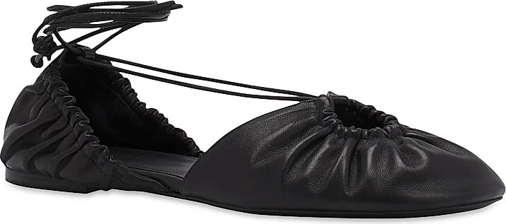 Women's Mesure Lace-Up Leather Flat Ballerinas - White - Size 4 - Image 9