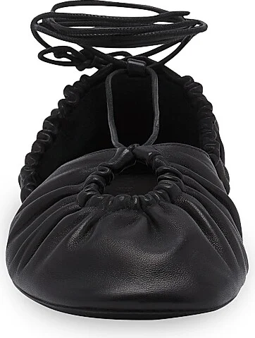 Women's Mesure Lace-Up Leather Flat Ballerinas - White - Size 4 - Image 10