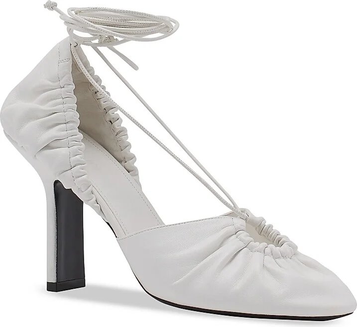 Women's Mesure Lace-Up Leather Pumps - White - Size 7 - Image 2