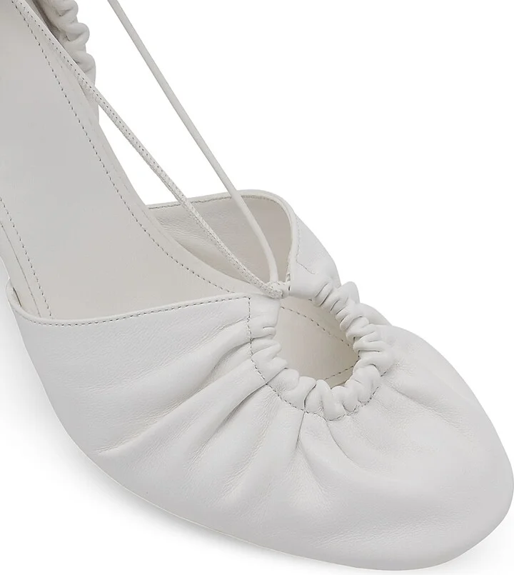 Women's Mesure Lace-Up Leather Pumps - White - Size 7 - Image 7