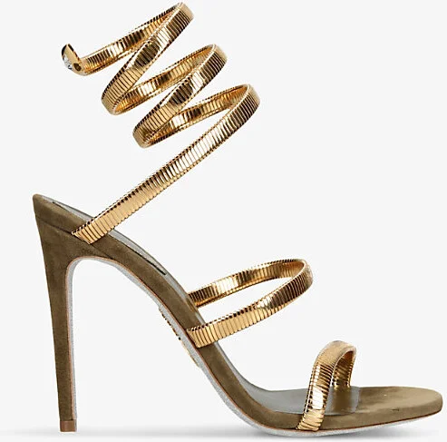 Womens Metal Comb Juniper 105 Coiled-Strap Leather Heeled Sandals Eur 37 / 4 Uk Women