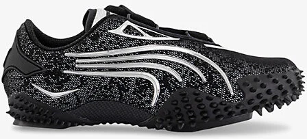 Womens Metallic Black Silver Mostro Og Woven Low-Top Trainers 4
