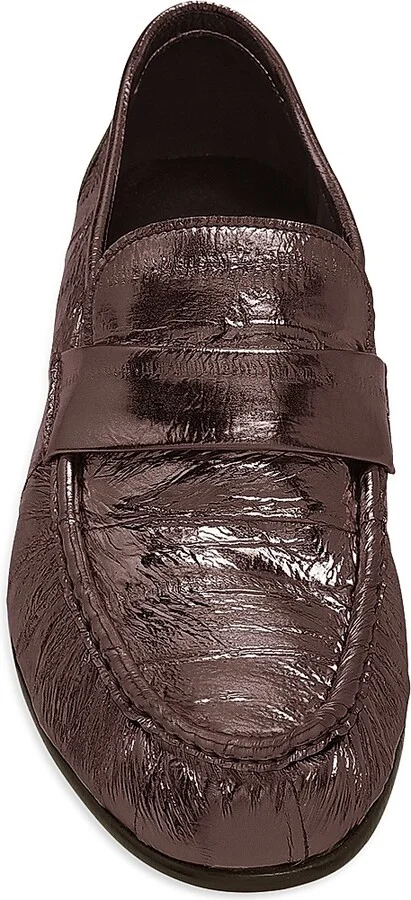 Women's Metallic Eel Skin Loafers - Brown - Size 6 - Image 4