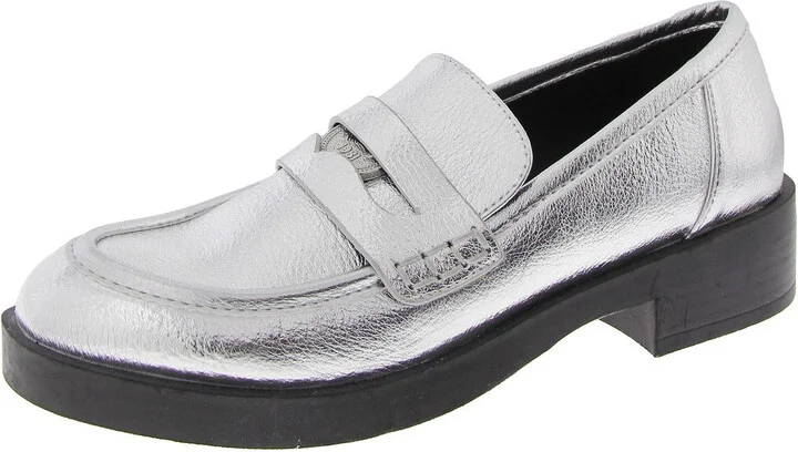 Womens Metallic Embellished Loafers