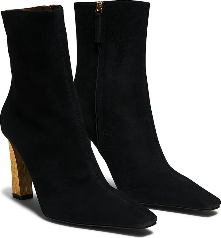 Women's Metallic Heel 90MM Booties - Nero Oro - Size 5.5 - Image 2