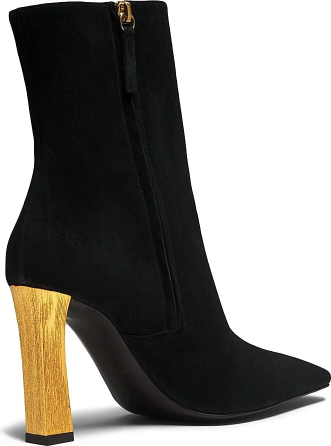 Women's Metallic Heel 90MM Booties - Nero Oro - Size 5.5 - Image 3