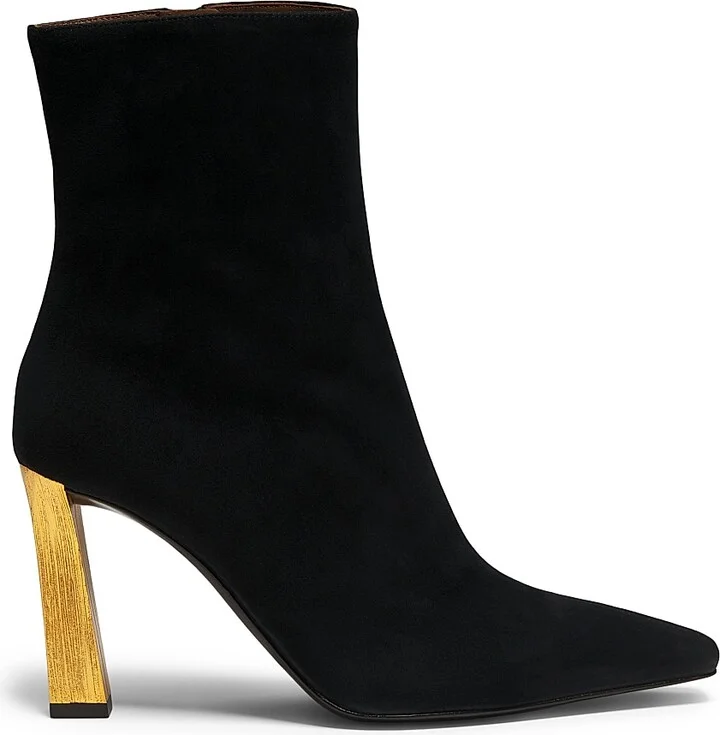 Women's Metallic Heel 90MM Booties - Nero Oro - Size 5.5
