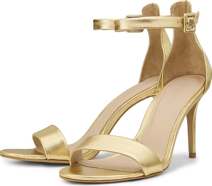 Women's Metallic Leather 87MM High-Heel Sandals - Gold - Size 5 - Image 2