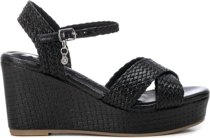 Women's Metallic Wedge Sandals In Black