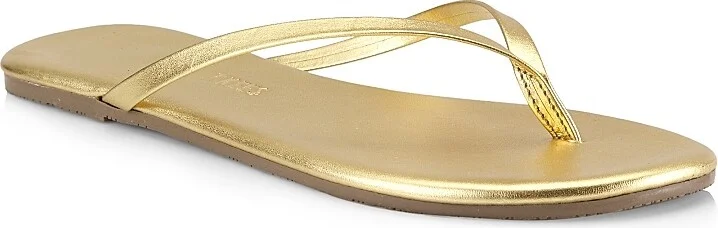 Women's Metallics Leather Flip Flops - Blink - Size 5 - Image 2