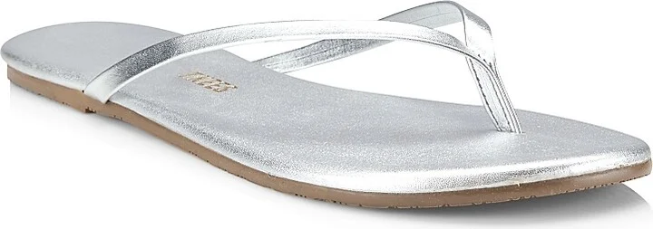 Women's Metallics Leather Flip Flops - Blink - Size 5 - Image 7