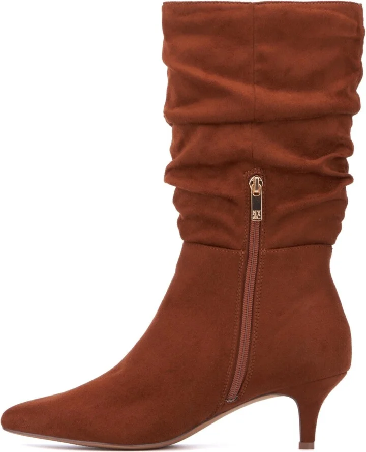 Women's Mette- Kitten Heel Ruched Pointy Boots - Image 4