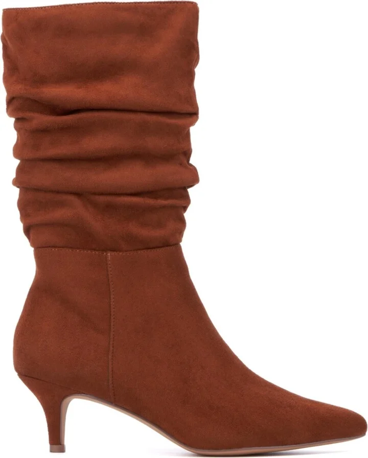 Women's Mette- Kitten Heel Ruched Pointy Boots - Image 5