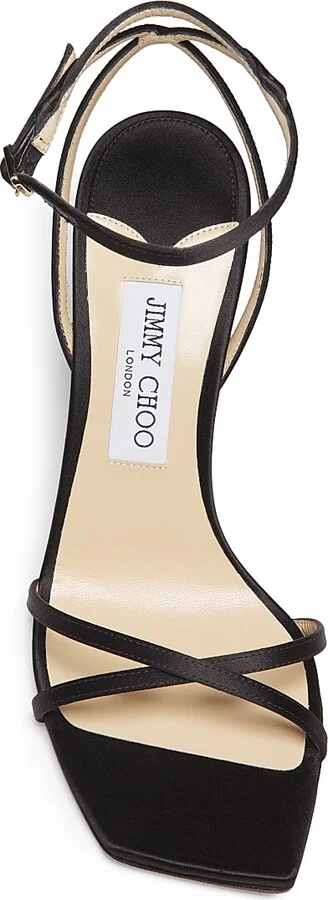 Women's Metz 100MM Satin Stiletto Sandals - Black - Size 6 - Image 4