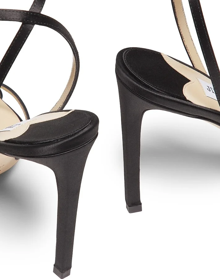 Women's Metz 100MM Satin Stiletto Sandals - Black - Size 6 - Image 5