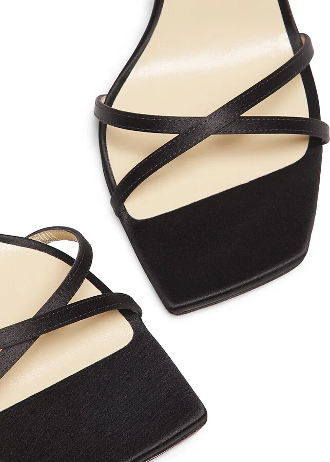 Women's Metz 100MM Satin Stiletto Sandals - Black - Size 6 - Image 6