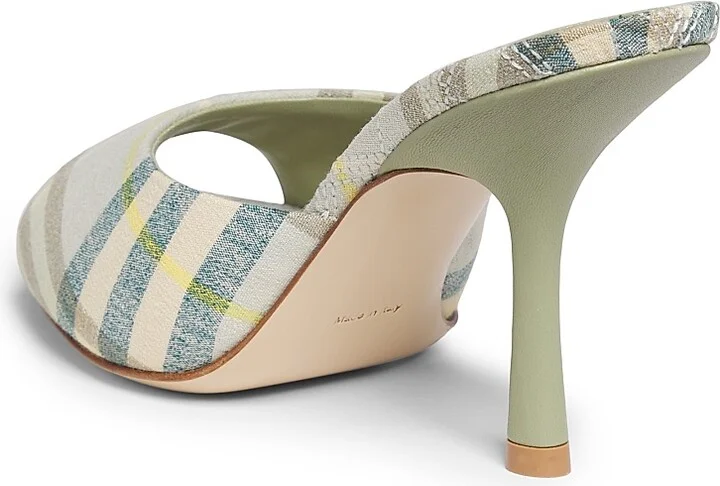 Women's Mews 90MM Check Linen-Blend Mules - Breeze Ip Check - Size 6 - Image 3