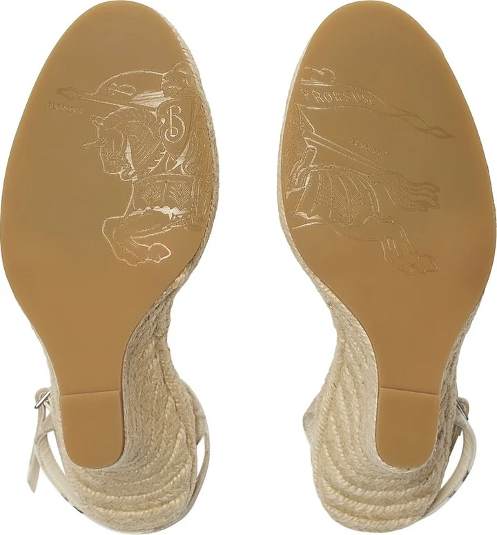Women's Mews Check Espadrille Wedge Sandals - Cotton Ip Check - Size 5 - Image 5