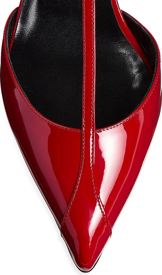 Women's Mia 45MM Leather T-Strap Pumps - Fire Red - Size 6 - Image 4