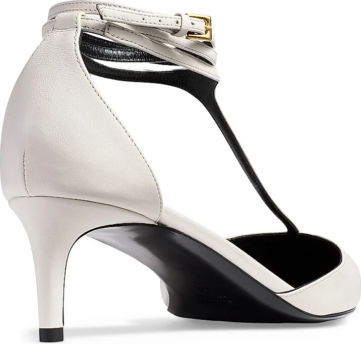 Women's Mia 45MM Leather T-Strap Pumps - Fire Red - Size 6 - Image 7