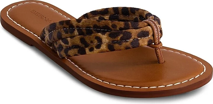 Women's Miami Haircalf Thong Sandals - Natural Leopard - Size 6 - Image 2
