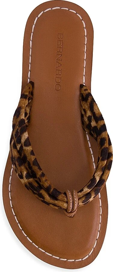 Women's Miami Haircalf Thong Sandals - Natural Leopard - Size 6 - Image 3