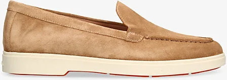 Womens Mid Brown Almond-Toe Suede Loafers Eur 39 / 6 Uk Women