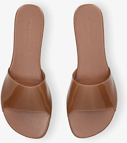 Womens Mid Brown Bianca Glass Flat PVC Sandals Eur 42/ 9 Uk Women - Image 2