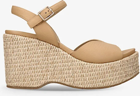 Womens Mid Brown Doina Wedge-Heel Suede Sandals Eur 39.5 / 6.5 Uk Women