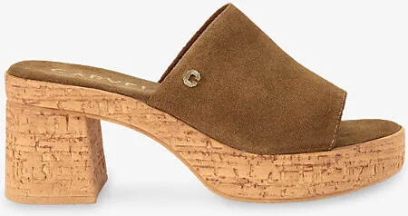 Womens Mid Brown Genova Block-Heel Suede Sandals Eur 39 / 6 Uk Women