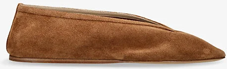 Womens Mid Brown Luna Suede Ballet Flats Eur 39 / 6 Uk Women