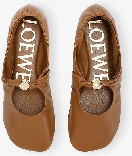 Womens Mid Brown Pebble Soft Ballerina Leather Flats Eur 38/5 Uk Women - Image 2