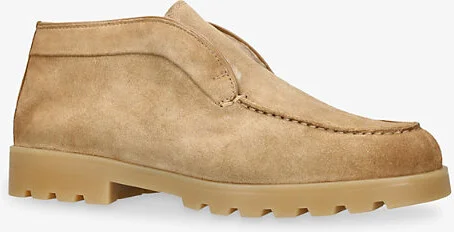 Womens Mid Brown Shearling-Lined Suede Desert Boots Eur 38.5 / 5.5 Uk Women