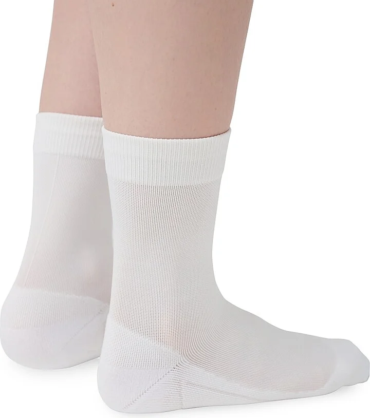 Women's Mid Cut Length Stockings Sneaker Cotton Pique - White - Size Small - Image 3