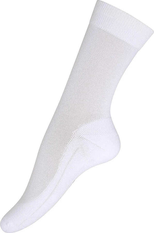Women's Mid Cut Length Stockings Sneaker Cotton Pique - White - Size Small