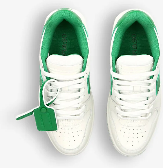 Womens Mid Green Ooo Logo-Embroidered Leather Low-Top Trainers Eur 39 / 6 Uk Women - Image 2