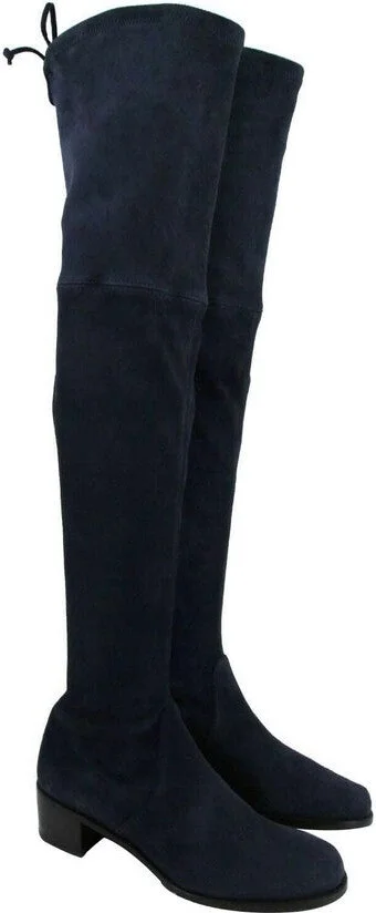 Women's Midland Nice Blue Stretch Suede Knee High Boot - Image 2