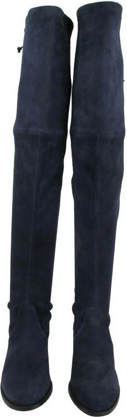 Women's Midland Nice Blue Stretch Suede Knee High Boot - Image 3
