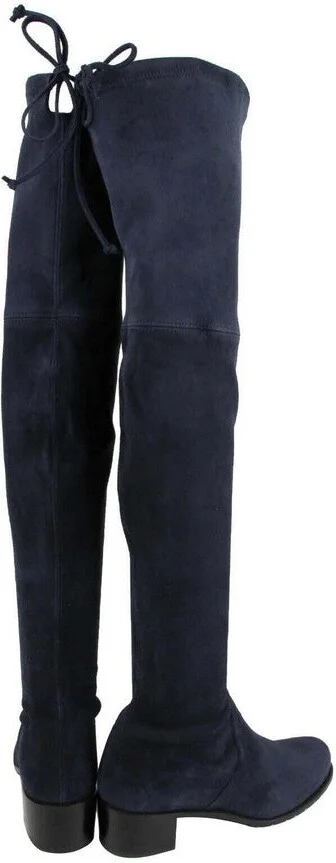 Women's Midland Nice Blue Stretch Suede Knee High Boot - Image 5
