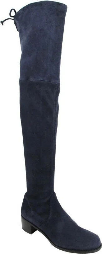 Women's Midland Nice Blue Stretch Suede Knee High Boot - Image 6