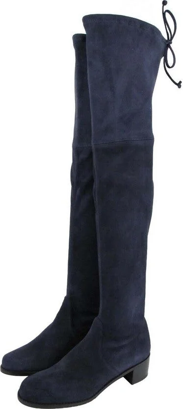 Women's Midland Nice Blue Suede Knee High Boot - Image 4