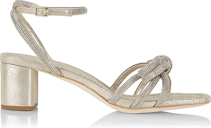 Women's Mikel Crystal-Embellished Suede Sandals - Cappuccino - Size 5