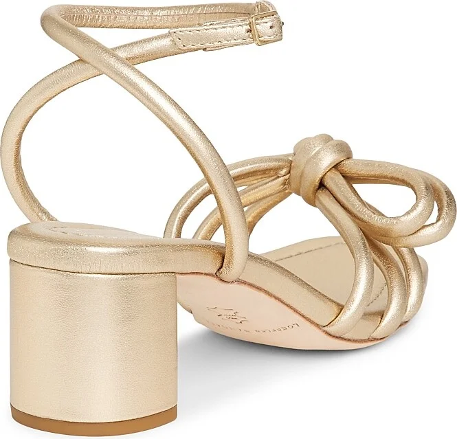 Women's Mikel Metallic Leather 50MM Mid Sandals - Champagne - Size 5 - Image 3