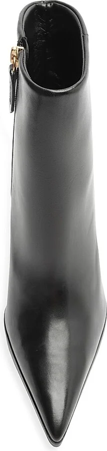 Women's Mikki 85MM Block-Heel Leather Booties - Black - Size 6.5 - Image 4
