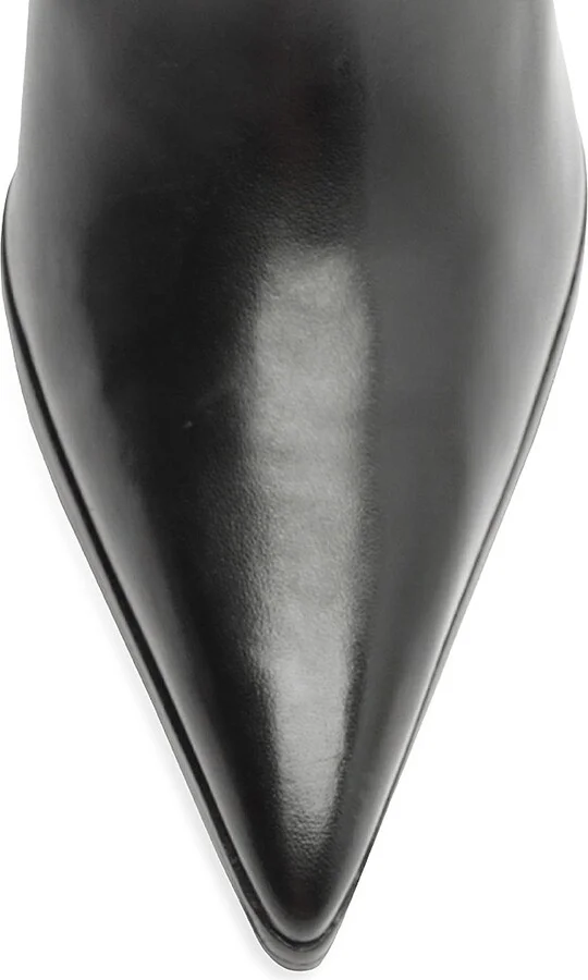 Women's Mikki 85MM Block-Heel Leather Booties - Black - Size 6.5 - Image 5