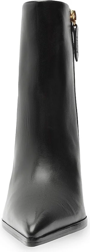 Women's Mikki 85MM Block-Heel Leather Booties - Black - Size 6.5 - Image 6